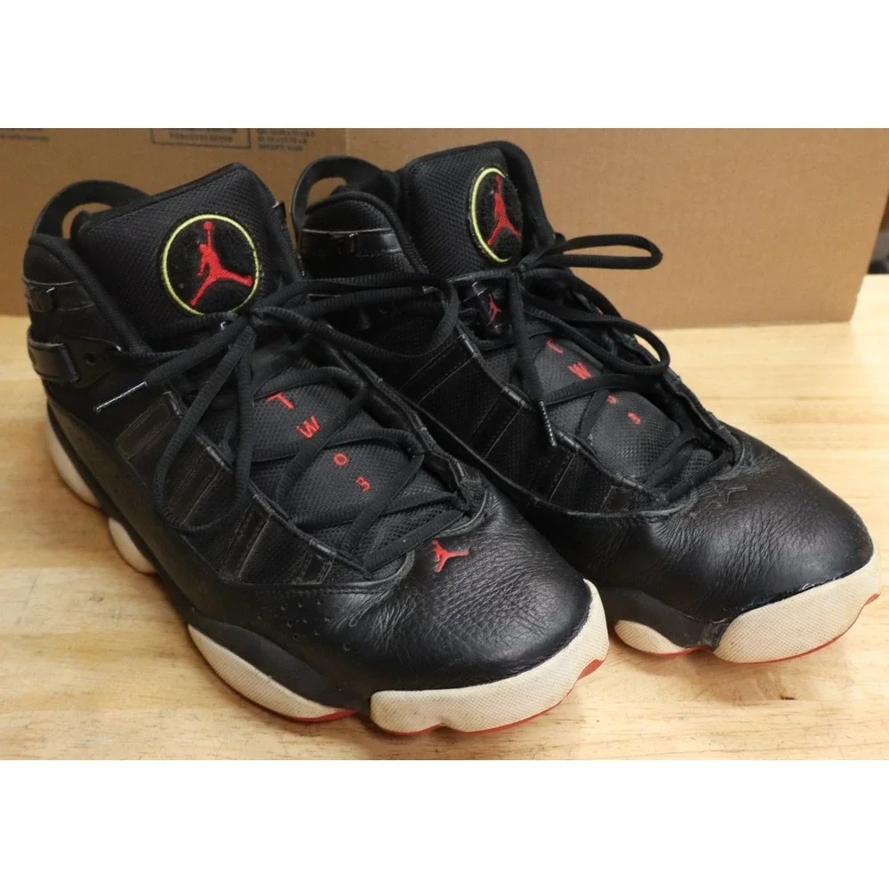 Air Jordan 6 Rings Shoes Black Red‎ White 